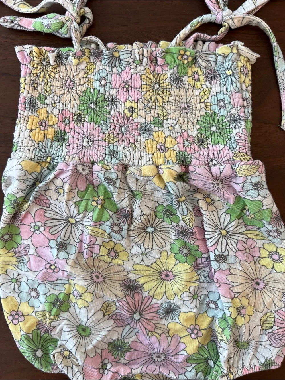 Angel Dear Smocked Floral Baby Bubble Romper, 18-24 months